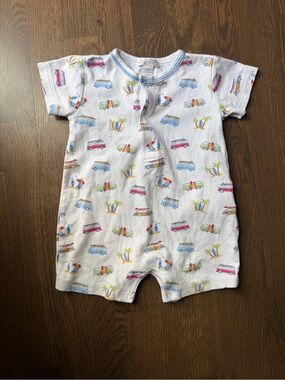 Kissy Kissy Surfer Van and Palm Trees Romper